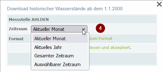 Zeitraum. Downloadbutton